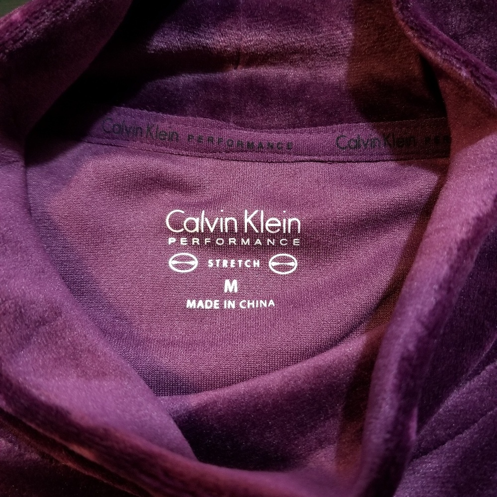 Calvin Klein Velvet Cold Shoulder Blouse Top - Picture 7 of 9